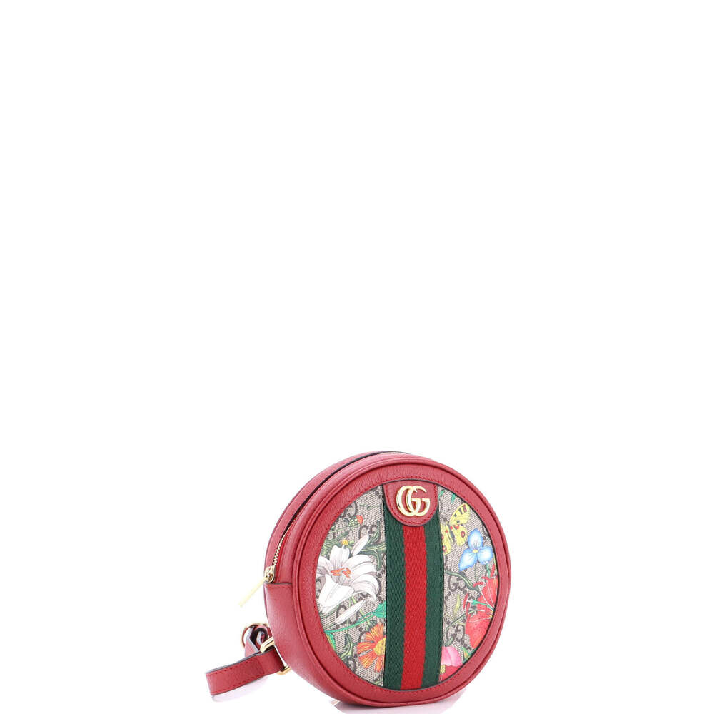 Gucci Mini Ophidia Round Backpack Flora GG Coated Canvas - Picture 2 of 5